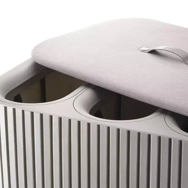 Panier à linge Joseph Joseph Tota Trio Luxe 90L en bambou avec séparation - Écru
