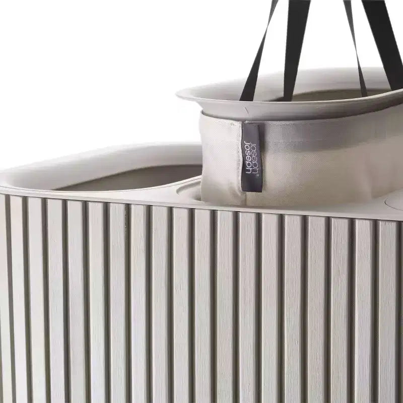 Panier à linge Joseph Joseph Tota Trio Luxe 90L en bambou avec séparation - Écru