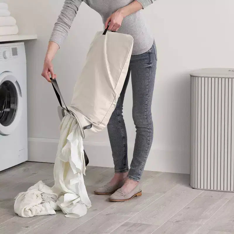 Panier à linge Joseph Joseph Tota Trio Luxe 90L en bambou avec séparation - Écru