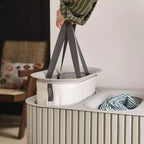 Panier à linge Joseph Joseph Tota Trio Luxe 90L en bambou avec séparation - Écru