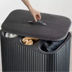 Panier à linge Joseph Joseph Tota Trio Luxe 90L en bambou - Noir Carbone