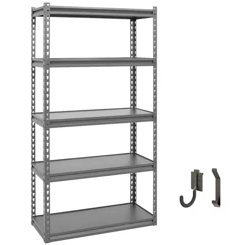Atlas Shelving 5-Tier 30"x12"x60" 2000lbs Steel Boltless Shelving with Laminate Deck Hammertone: Adjustable Rust-Resistant Storage Racks