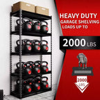 Étagères Atlas à 5 niveaux 30"x12"x60" 2000lb, sans boulons, en acier avec tablettes laminées Hammertone : Racks de rangement réglables et résistants à la rouille