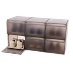 Joseph Joseph 6 boîtes de rangement de chaussures de qualité supérieure avec plateau coulissant : cadre en polypropylène, blanc cassé, peut contenir 6 paires