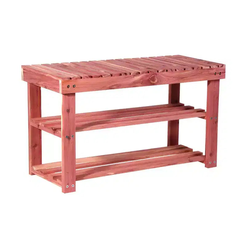 Range Chaussures Banc 2 Niveaux Marron Household Essentials Cedar Fresh