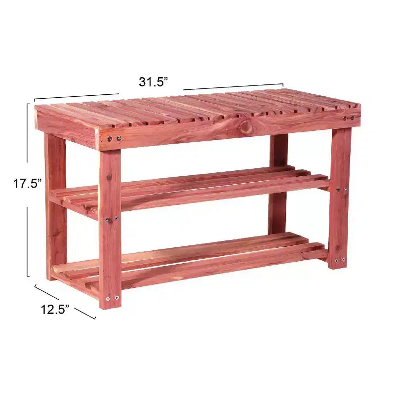 Range Chaussures Banc 2 Niveaux Marron Household Essentials Cedar Fresh