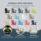 Chaise Adirondack pliante d'extérieur tout temps Polytrends Laguna résistante à la décoloration pour patio