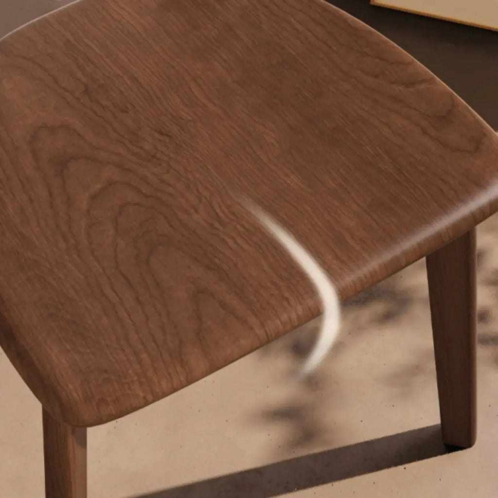Chaise de salle à manger moderne sans accoudoirs, en bois, à dossier bas et ouvert