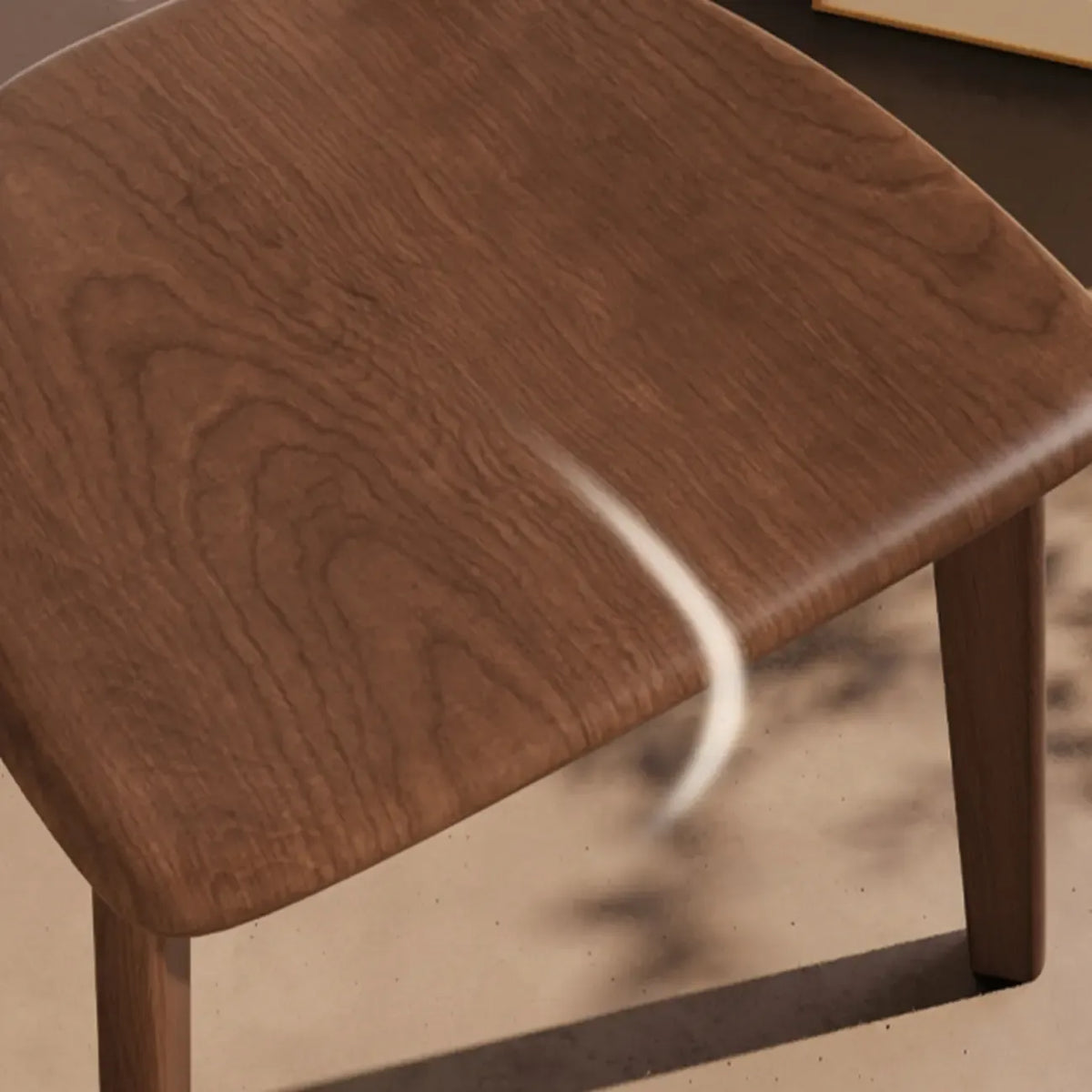 Chaise de salle à manger moderne sans accoudoirs, en bois, à dossier bas et ouvert