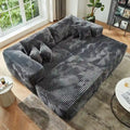 HOOOWOOO Canapé d'angle moderne en peluche avec pouf amovible
