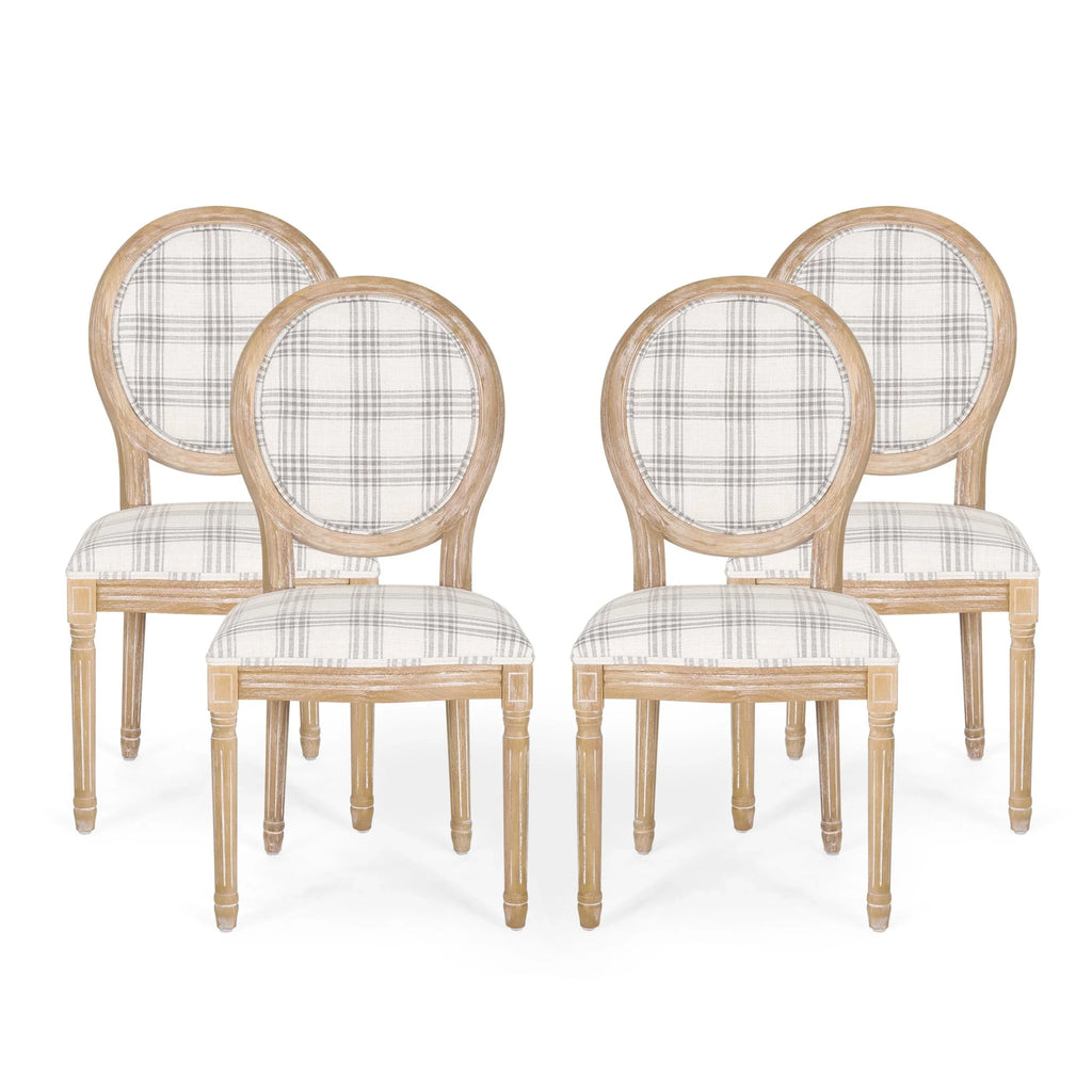 Chaises de salle à manger en tissu de style campagnard français - NH419413