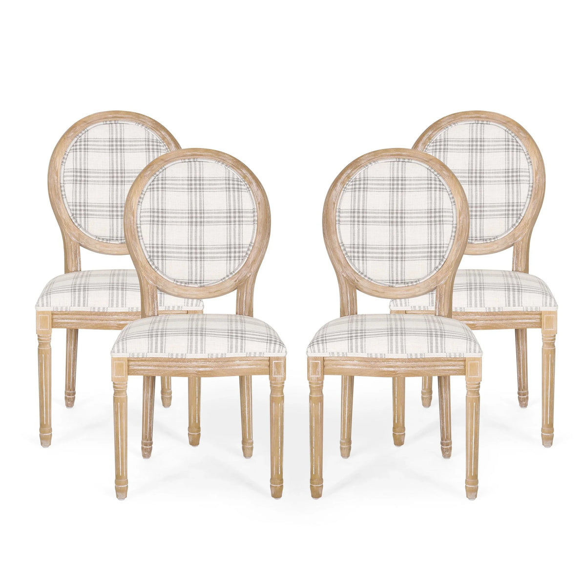 Chaises de salle à manger en tissu de style campagnard français - NH419413