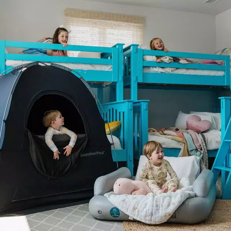 Lit gonflable pour tout-petits SlumberPod SlumberTot : cadre en PVC, gris, 2,82 kg