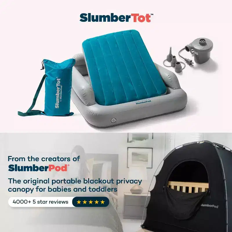 Lit gonflable pour tout-petits SlumberPod SlumberTot : cadre en PVC, gris, 2,82 kg