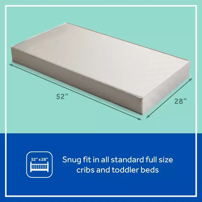 Matelas de berceau et de lit pour tout-petit Sealy Orion 2 étapes durable et antibactérien - Blanc