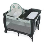 Graco Pack 'n Play Care Suite Playard - Birch: Deluxe Portable Infant Bed with Folding Bassinet, Changing Table, Locking Wheels
