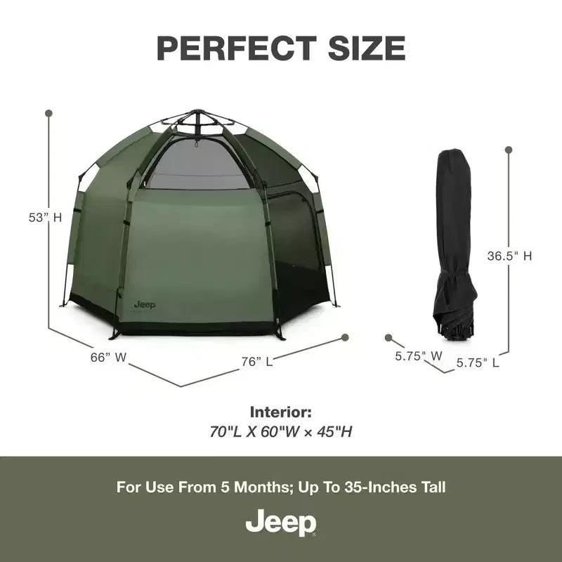 Parc d'activités pliable d'intérieur/extérieur Jeep by Delta Children Hex – Vert olive