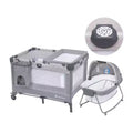 Baby Trend Lullaby Nursery Suite EZ-Fold Playard with Portable Rocking Lounger - Madrid Plaid: Canopy, Bassinet, Locking Wheels, Vibration