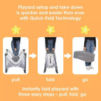 Baby Trend Play Suite 3-en-1 parc pliant avec tapis d'éveil - Quartz Stone : Poids maximal supporté 13,6 kg, rembourrage en polyester, cadre en acier