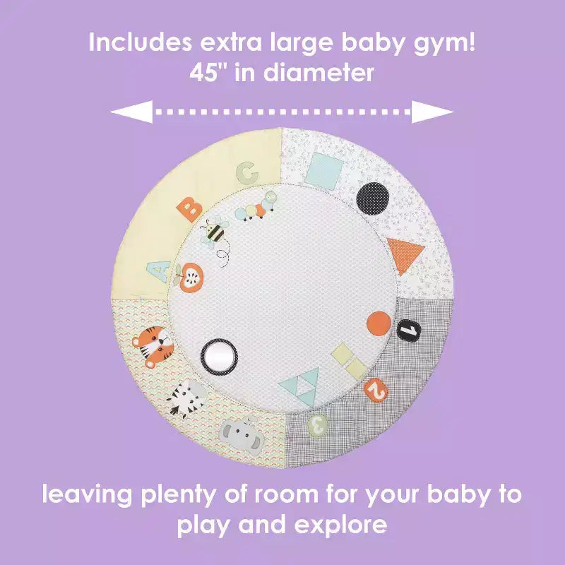 Baby Trend Play Suite 3-en-1 parc pliant avec tapis d'éveil - Quartz Stone : Poids maximal supporté 13,6 kg, rembourrage en polyester, cadre en acier