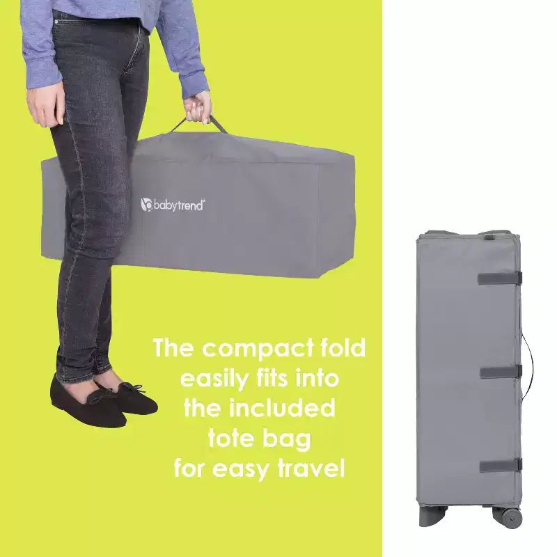 Baby Trend Play Suite 3-en-1 parc pliant avec tapis d'éveil - Quartz Stone : Poids maximal supporté 13,6 kg, rembourrage en polyester, cadre en acier