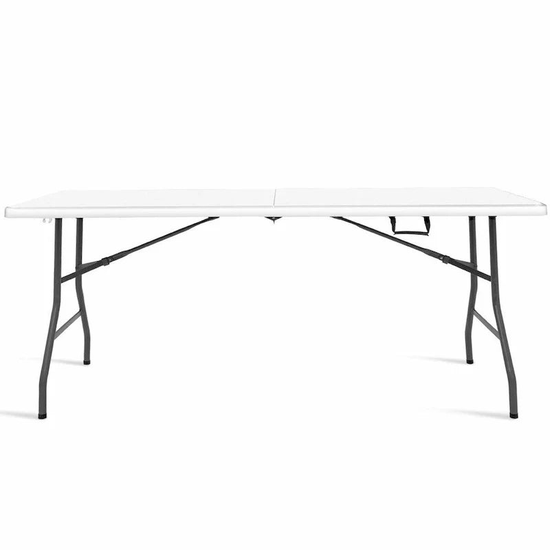 Costway Table pliante 6 pieds Portable Plastique Intérieur Extérieur Pique-nique Fête