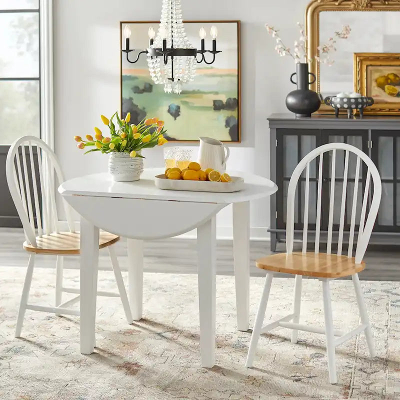 Ensemble de salle à manger 3 pièces en bois massif à abattants Rollo de Simple Living