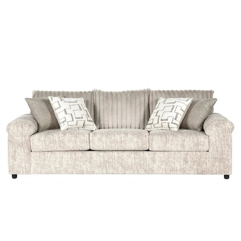 Ensemble canapé, causeuse et fauteuil câlin en velours côtelé à grosses côtes Nason de Roundhill Furniture
