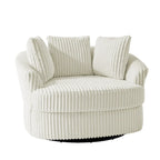 DREAMSIDEA Lot de 2 fauteuils pivotants recouverts de tissu, accoudoirs encastrés