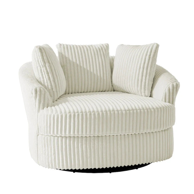 DREAMSIDEA Lot de 2 fauteuils pivotants recouverts de tissu, accoudoirs encastrés
