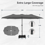 MAISON ARTS Grand Parasol Double Face de 4,5 m avec Base Incluse pour Patio