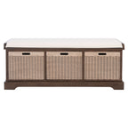 Banc de rangement SAFAVIEH Fiorello 3 tiroirs avec coussin - 47,3 L x 15 P x 19 H - 47Lx15Px19H