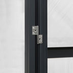Serre de jardin aluminium VEIKOUS avec évent de toit réglable et porte verrouillable Grise