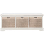 Banc de rangement SAFAVIEH Fiorello 3 tiroirs avec coussin - 47,3 L x 15 P x 19 H - 47Lx15Px19H