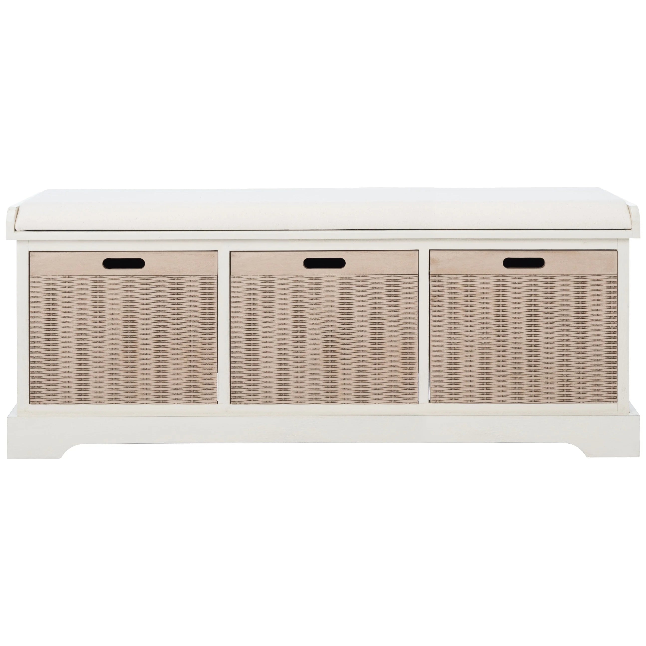 Banc de rangement SAFAVIEH Fiorello 3 tiroirs avec coussin - 47,3 L x 15 P x 19 H - 47Lx15Px19H