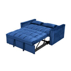 Causeuse futon moderne en velours avec dossier inclinable et poches, 2 places — Gris foncé / Gris clair / Bleu / Noir