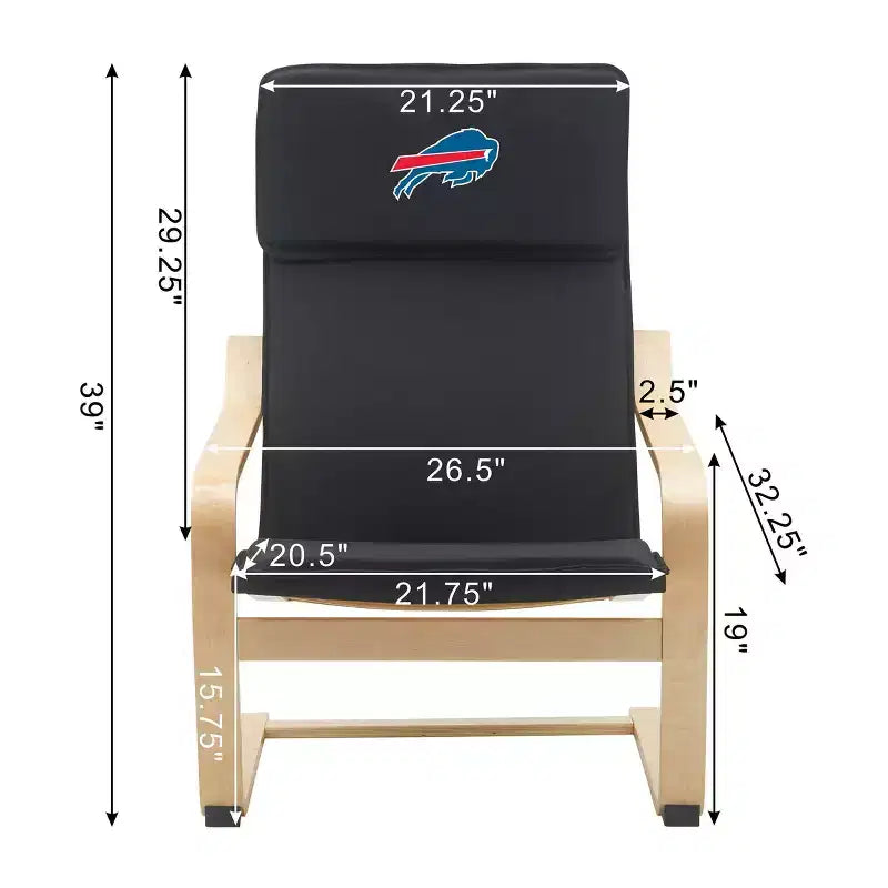 Chaise d'appoint en bois courbé NFL Buffalo Bills