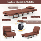 Chaise Longue Pliante Convertible en Lit Canapé avec Dossier Réglable