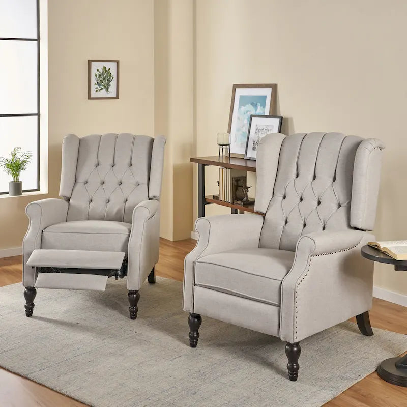 Fauteuils inclinables en tissu touffeté Walter (lot de 2) par Christopher Knight Home