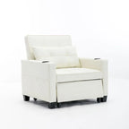 Fauteuil Lit Futon Convertible Fauteuil 3-en-1 Fauteuils Lits avec Ports USB