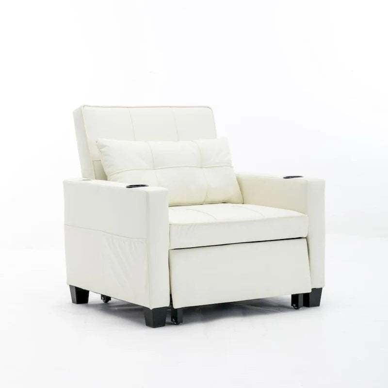 Fauteuil Lit Futon Convertible Fauteuil 3-en-1 Fauteuils Lits avec Ports USB