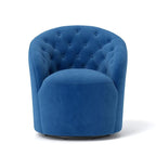 Fauteuil club pivotant à 360 degrés en velours avec dossier capitonné