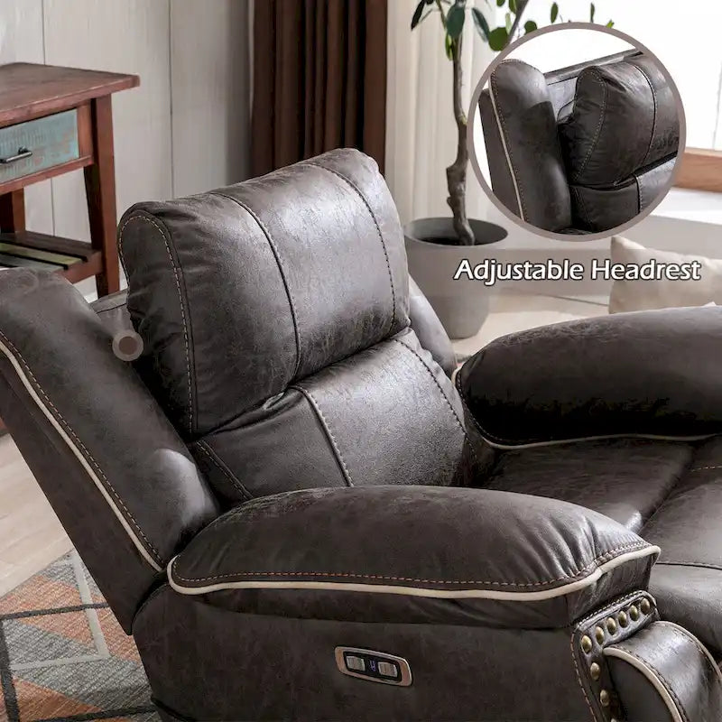 Fauteuil releveur confortable avec massage chauffant, porte-gobelet et port USB