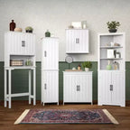 Meuble de rangement haut de salle de bain RiverRidge Home Monroe avec portes et étagères réglables - Blanc