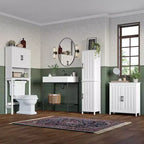 Meuble de rangement haut de salle de bain RiverRidge Home Monroe avec portes et étagères réglables - Blanc