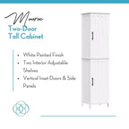 Meuble de rangement haut de salle de bain RiverRidge Home Monroe avec portes et étagères réglables - Blanc