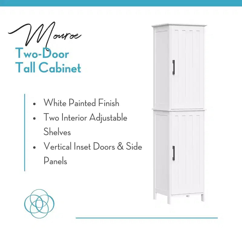 Meuble de rangement haut de salle de bain RiverRidge Home Monroe avec portes et étagères réglables - Blanc
