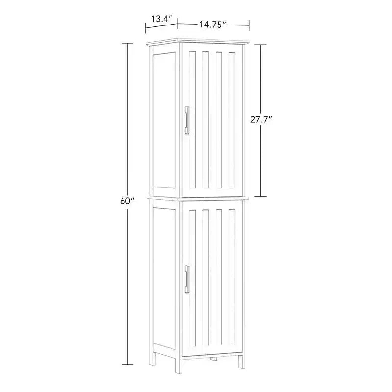 Meuble de rangement haut de salle de bain RiverRidge Home Monroe avec portes et étagères réglables - Blanc