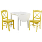 Ensemble de salle à manger 3 pièces avec table à rallonges style cottage rustique