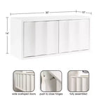 Kate & Laurel All Things Decor Armoire Murale Scallop Sartell Blanc 76 x 25 x 35 cm